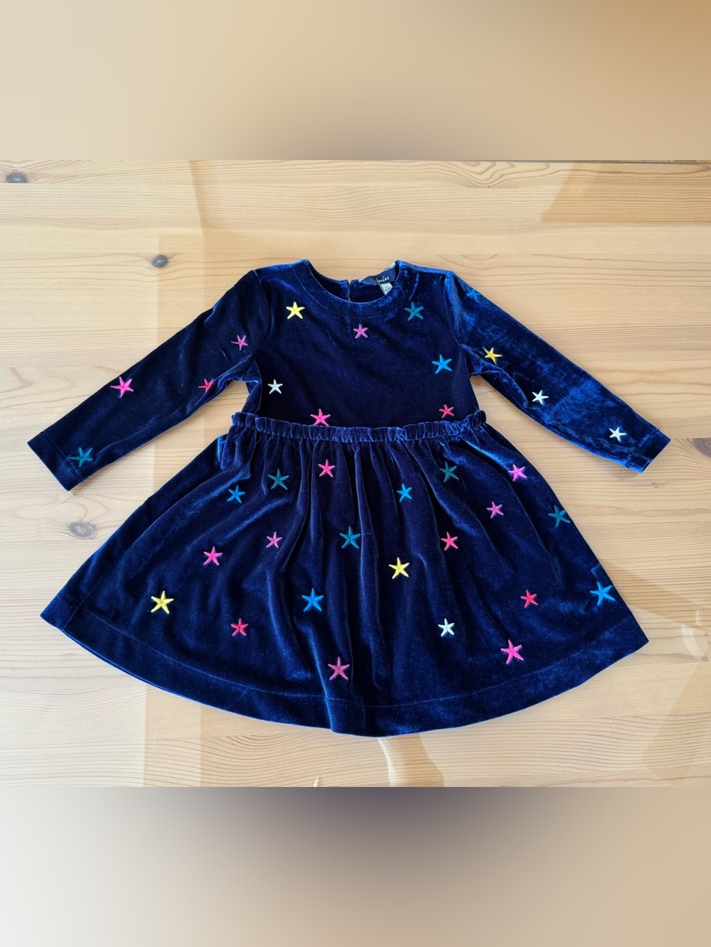 Joules Hampton Luxe Velour Star Paperbag Waist Dress Size 2T